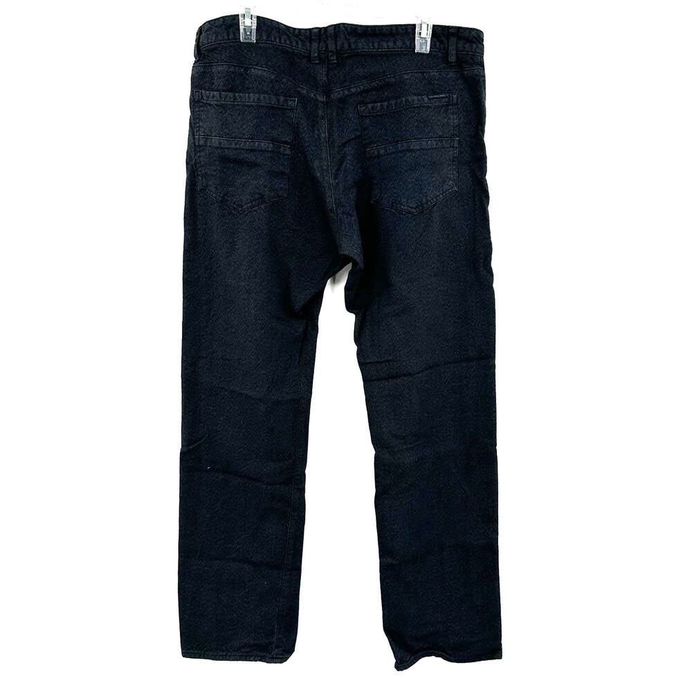 Calvin Klein Jeans Size 38x34 Jeans Black Straight Leg Solid Dark Wash Denim - Picture 2 of 6